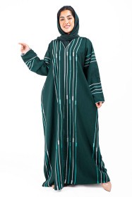 Embroidered Abaya AIK8035 Green