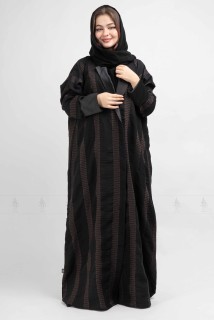 Flared Dual Sleeve Abaya AIK6024 Maroon image