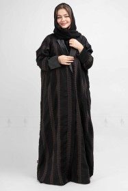 Flared Dual Sleeve Abaya AIK6024 Maroon