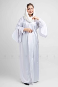 Flared Dual Sleeve Abaya AIK6022 White