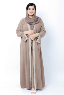 Modern Abaya AIK4016 Brown image