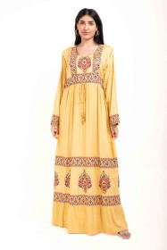 Embroidered Jalabiya IK5110 Yellow