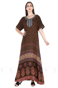 Aary Embroidered Jalabiya IKH785 Green
