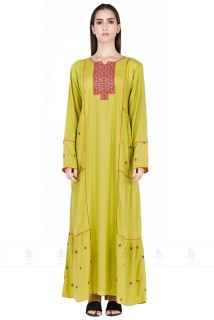 Aary Embroidered Jalabiya ik5224 Green image