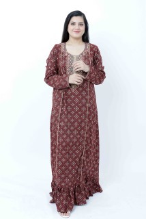 Aary Embroidered Jalabiya IK1064 Maroon image