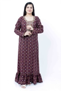 Aary Embroidered Jalabiya IK1069 Maroon image