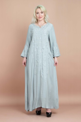 Contrast Embroidered Jalabiya CJ1061