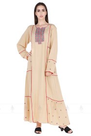 Aary Embroidered Jalabiya ik5224 Cream