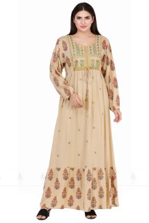 Embroidered Belted Jalabiya IK5187 Green image