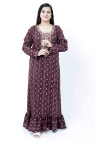 Aary Embroidered Jalabiya IK1069 Maroon
