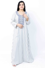 Embroidered Jalabiya IK1141 Blue