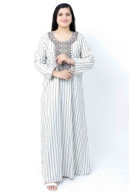 Embroidered Jalabiya IK1141 Brown