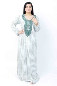 Embroidered Jalabiya IK1141 Green