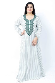 Embroidered Jalabiya IK1142 Green