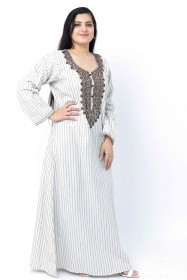 Embroidered Jalabiya IK1142 Brown