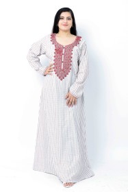 Embroidered Jalabiya IK1142 Maroon