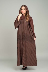 Modern Emirati Embroidery Stripe Abaya AIK5080