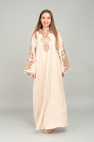 Contrast Embroidered Jalabiya CJ1032