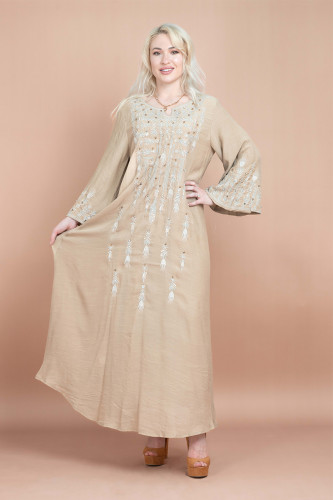 Contrast Embroidered Jalabiya CJ1061